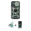 MARSİLYAN™- iPhone 12 Mini Kılıf Ahenk Klasik - Şeffaf 360 Full Body Arka Koruyucu + Raze Metal Kamera Lens - MI