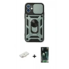MARSİLYAN™- iPhone 12 Mini Kılıf Ahenk Klasik - Şeffaf 360 Full Body Arka Koruyucu + Renkli Kamera Lens Koruma Cam - YL