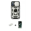 MARSİLYAN™- iPhone 12 Mini Kılıf Ahenk Klasik - Şeffaf 360 Full Body Arka Koruyucu + Sarı Renkli Kamera Lens Koruma Cam