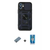 MARSİLYAN™- iPhone 12 Mini Kılıf Ahenk Klasik - Şeffaf Royal Nano Ekran Koruyucu + Shine Kamera Lens Koruma Cam - GI