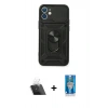 MARSİLYAN™- iPhone 12 Mini Kılıf Ahenk Klasik - Şeffaf Royal Nano Ekran Koruyucu + Kamera Lens Koruma Cam - SF