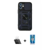 MARSİLYAN™- iPhone 12 Mini Kılıf Ahenk Klasik - Şeffaf Royal Nano Ekran Koruyucu + Kamera Lens Koruma Cam - SF