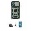 MARSİLYAN™- iPhone 12 Mini Kılıf Ahenk Klasik - Şeffaf Royal Nano Ekran Koruyucu + Kamera Lens Koruma Cam - SF