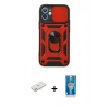 MARSİLYAN™- iPhone 12 Mini Kılıf Ahenk Klasik - Şeffaf Royal Nano Ekran Koruyucu + Renkli Kamera Lens Koruma Cam - YL