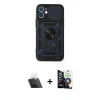 MARSİLYAN™- iPhone 12 Mini Kılıf Ahenk Klasik - Şeffaf Temperli Cam Ekran Koruyucu + Kamera Lens Koruma Cam - SF