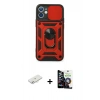 MARSİLYAN™- iPhone 12 Mini Kılıf Ahenk Klasik - Şeffaf Temperli Cam Ekran Koruyucu + Renkli Kamera Lens Koruma Cam - SI