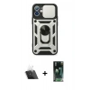 MARSİLYAN™- iPhone 12 Mini Kılıf Ahenk Klasik - Siyah 360 Mat Full Body Arka Koruyucu + Kamera Lens Koruma Cam - SF