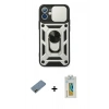 MARSİLYAN™- iPhone 12 Mini Kılıf Ahenk Klasik - Siyah Polymer Nano Ekran Koruyucu + Shine Kamera Lens Koruma Cam - GD