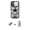 MARSİLYAN™- iPhone 12 Mini Kılıf Ahenk Klasik - Siyah Polymer Nano Ekran Koruyucu + Shine Kamera Lens Koruma Cam - SABE