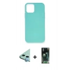 MARSİLYAN™- iPhone 12 Mini Kılıf Ahenk Serisi - Şeffaf 360 Full Body Arka Koruyucu + Raze Metal Kamera Lens - MI
