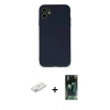 MARSİLYAN™- iPhone 12 Mini Kılıf Ahenk Serisi - Şeffaf 360 Full Body Arka Koruyucu + Renkli Kamera Lens Koruma Cam - PE