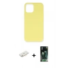 MARSİLYAN™- iPhone 12 Mini Kılıf Ahenk Serisi - Şeffaf 360 Full Body Arka Koruyucu + Renkli Kamera Lens Koruma Cam - SI