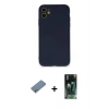 MARSİLYAN™- iPhone 12 Mini Kılıf Ahenk Serisi - Şeffaf 360 Full Body Arka Koruyucu + Shine Kamera Lens Koruma Cam - GS