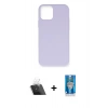 MARSİLYAN™- iPhone 12 Mini Kılıf Ahenk Serisi - Şeffaf Royal Nano Ekran Koruyucu + Kamera Lens Koruma Cam - SF