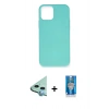 MARSİLYAN™- iPhone 12 Mini Kılıf Ahenk Serisi - Şeffaf Royal Nano Ekran Koruyucu + Raze Metal Kamera Lens - MI