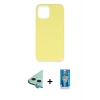 MARSİLYAN™- iPhone 12 Mini Kılıf Ahenk Serisi - Şeffaf Royal Nano Ekran Koruyucu + Raze Metal Kamera Lens - MI
