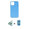 MARSİLYAN™- iPhone 12 Mini Kılıf Ahenk Serisi - Şeffaf Royal Nano Ekran Koruyucu + Raze Metal Kamera Lens - MI