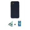 MARSİLYAN™- iPhone 12 Mini Kılıf Ahenk Serisi - Şeffaf Royal Nano Ekran Koruyucu + Raze Metal Kamera Lens - MI