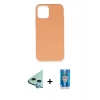 MARSİLYAN™- iPhone 12 Mini Kılıf Ahenk Serisi - Şeffaf Royal Nano Ekran Koruyucu + Raze Metal Kamera Lens - MI