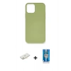 MARSİLYAN™- iPhone 12 Mini Kılıf Ahenk Serisi - Şeffaf Royal Nano Ekran Koruyucu + Renkli Kamera Lens Koruma Cam - SI
