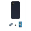 MARSİLYAN™- iPhone 12 Mini Kılıf Ahenk Serisi - Şeffaf Royal Nano Ekran Koruyucu + Shine Kamera Lens Koruma Cam - SABE
