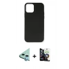 MARSİLYAN™- iPhone 12 Mini Kılıf Ahenk Serisi - Şeffaf Temperli Cam Ekran Koruyucu + Raze Metal Kamera Lens - MI