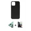MARSİLYAN™- iPhone 12 Mini Kılıf Ahenk Serisi - Şeffaf Temperli Cam Ekran Koruyucu + Raze Metal Kamera Lens - YL