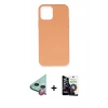 MARSİLYAN™- iPhone 12 Mini Kılıf Ahenk Serisi - Şeffaf Temperli Cam Ekran Koruyucu + Raze Metal Kamera Lens - KI