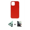 MARSİLYAN™- iPhone 12 Mini Kılıf Ahenk Serisi - Şeffaf Temperli Cam Ekran Koruyucu + Raze Metal Kamera Lens - YL