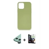 MARSİLYAN™- iPhone 12 Mini Kılıf Ahenk Serisi - Şeffaf Temperli Cam Ekran Koruyucu + Raze Metal Kamera Lens - YL