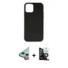 MARSİLYAN™- iPhone 12 Mini Kılıf Ahenk Serisi - Şeffaf Temperli Cam Ekran Koruyucu + Raze Metal Kamera Lens - KI