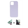 MARSİLYAN™- iPhone 12 Mini Kılıf Ahenk Serisi - Şeffaf Temperli Cam Ekran Koruyucu + Raze Metal Kamera Lens - KI