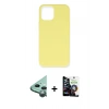MARSİLYAN™- iPhone 12 Mini Kılıf Ahenk Serisi - Şeffaf Temperli Cam Ekran Koruyucu + Raze Metal Kamera Lens - YL