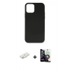 MARSİLYAN™- iPhone 12 Mini Kılıf Ahenk Serisi - Şeffaf Temperli Cam Ekran Koruyucu + Renkli Kamera Lens Koruma Cam - SI