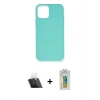 MARSİLYAN™- iPhone 12 Mini Kılıf Ahenk Serisi - Siyah Polymer Nano Ekran Koruyucu + Kamera Lens Koruma Cam - SF