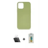 MARSİLYAN™- iPhone 12 Mini Kılıf Ahenk Serisi - Siyah Polymer Nano Ekran Koruyucu + Kamera Lens Koruma Cam - SF