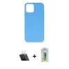 MARSİLYAN™- iPhone 12 Mini Kılıf Ahenk Serisi - Siyah Polymer Nano Ekran Koruyucu + Kamera Lens Koruma Cam - SF
