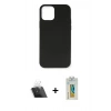 MARSİLYAN™- iPhone 12 Mini Kılıf Ahenk Serisi - Siyah Polymer Nano Ekran Koruyucu + Kamera Lens Koruma Cam - SF