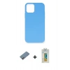 MARSİLYAN™- iPhone 12 Mini Kılıf Ahenk Serisi - Siyah Polymer Nano Ekran Koruyucu + Shine Kamera Lens Koruma Cam - PE