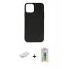 MARSİLYAN™- iPhone 12 Mini Kılıf Ahenk Serisi - Siyah Polymer Nano Ekran Koruyucu + Renkli Kamera Lens Koruma Cam - YL