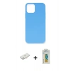 MARSİLYAN™- iPhone 12 Mini Kılıf Ahenk Serisi - Siyah Polymer Nano Ekran Koruyucu + Renkli Kamera Lens Koruma Cam - YL