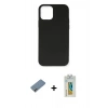 MARSİLYAN™- iPhone 12 Mini Kılıf Ahenk Serisi - Siyah Polymer Nano Ekran Koruyucu + Shine Kamera Lens Koruma Cam - GI