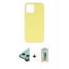 MARSİLYAN™- iPhone 12 Mini Kılıf Ahenk Serisi - Siyah Polymer Nano Ekran Koruyucu + Raze Metal Kamera Lens - YL