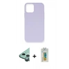 MARSİLYAN™- iPhone 12 Mini Kılıf Ahenk Serisi - Siyah Polymer Nano Ekran Koruyucu + Raze Metal Kamera Lens - YL