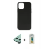 MARSİLYAN™- iPhone 12 Mini Kılıf Ahenk Serisi - Siyah Polymer Nano Ekran Koruyucu + Raze Metal Kamera Lens - YL