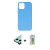 MARSİLYAN™- iPhone 12 Mini Kılıf Ahenk Serisi - Siyah Polymer Nano Ekran Koruyucu + Raze Metal Kamera Lens - YL