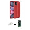 MARSİLYAN™- iPhone 12 Mini Kılıf Doruk Klasik Özel Seri - Şeffaf 360 Full Body Arka Koruyucu + Renkli Kamera Lens Koruma Cam - TU