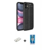 MARSİLYAN™- iPhone 12 Mini Kılıf Doruk Klasik Özel Seri - Şeffaf Royal Nano Ekran Koruyucu + Renkli Kamera Lens Koruma Cam - TU