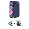 MARSİLYAN™- iPhone 12 Mini Kılıf Doruk Klasik Özel Seri - Şeffaf Temperli Cam Ekran Koruyucu + Raze Metal Kamera Lens - YL