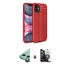 MARSİLYAN™- iPhone 12 Mini Kılıf Doruk Klasik Özel Seri - Şeffaf Temperli Cam Ekran Koruyucu + Raze Metal Kamera Lens - YL